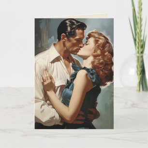 Vintage Kissing Couple Invitation