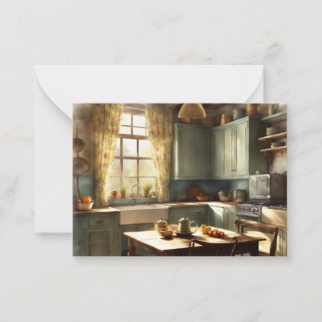 Vintage Kitchen Blank Note Card (Front)