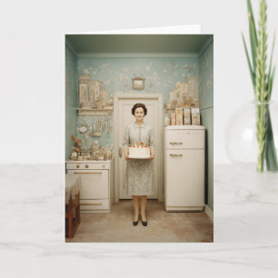 Vintage Kitchen Cake Portrait Card