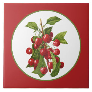 Vintage kitchen cherry fruit tile