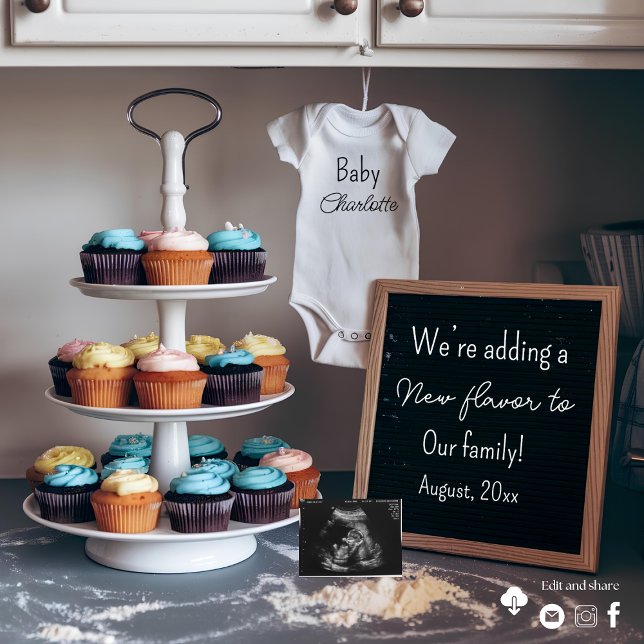 Vintage kitchen  Cupcake pregnancy announcement  (Creator Uploaded)