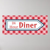 Vintage Kitchen Diner Art Sign Poster
