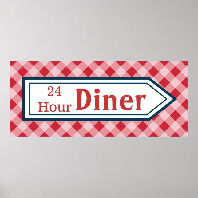 Vintage Kitchen Diner Art Sign Poster (Front)