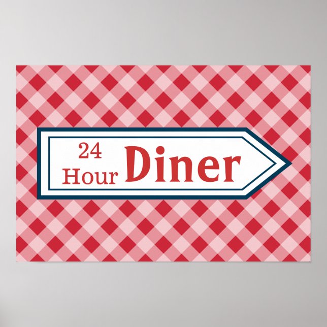 Vintage Kitchen Diner Art Sign Poster (Front)