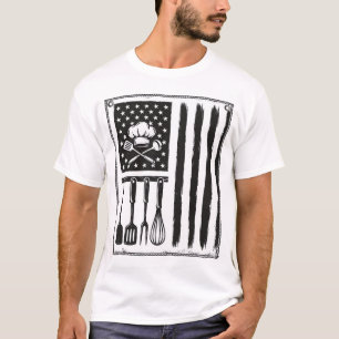 Vintage Kitchen Flag Cooking Utensils Shirt Design