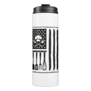 Vintage Kitchen Flag Cooking Utensils Shirt Design Thermal Tumbler
