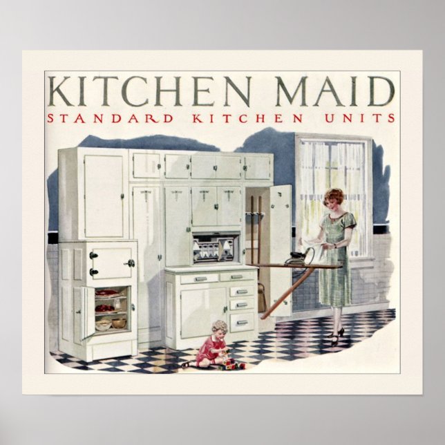 Vintage Kitchen Maid Kitchen 1924 Poster (Front)