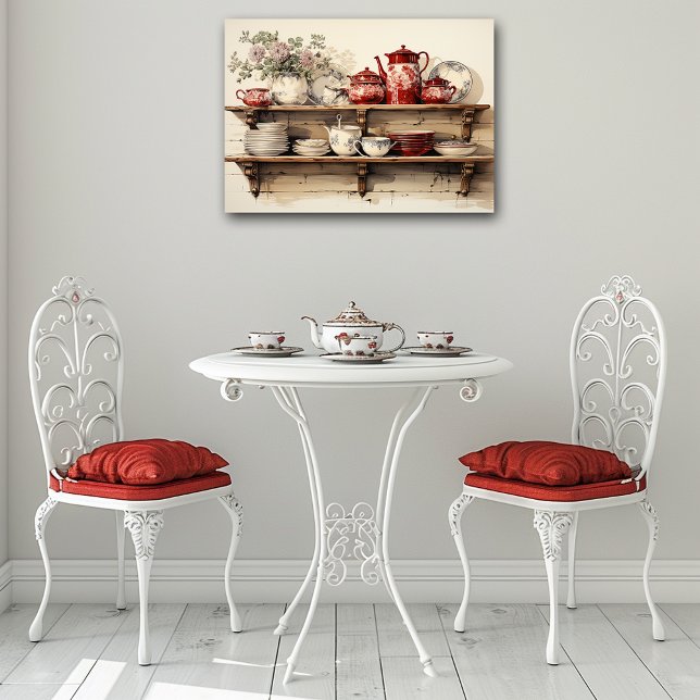 Vintage Kitchen Red Coffee Pot Sugar Creamer Poster (Creator Uploaded)