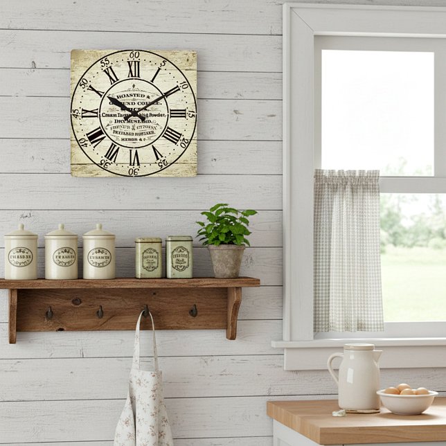 Vintage kitchen square wall clock (Creator Uploaded)