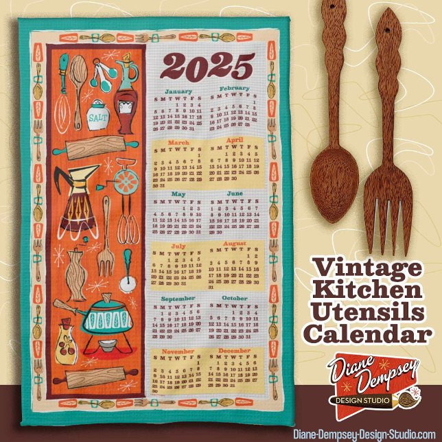 Vintage Kitchen Utensils Calendar Poster (Creator Uploaded)