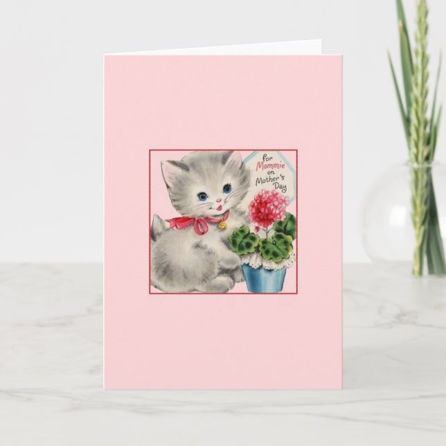 Vintage Kitten Mother's Day Card (Front)