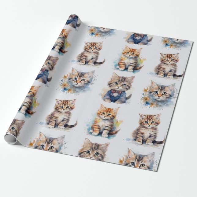 Vintage Kitten wrapping paper. Wrapping Paper (Unrolled)