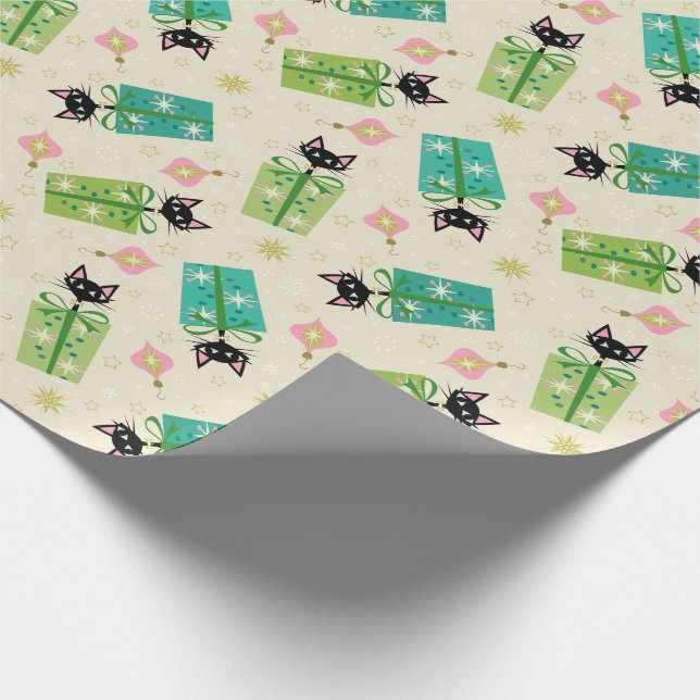 Vintage Kittens and Gift Boxes ©studioxtine Wrapping Paper (Corner)