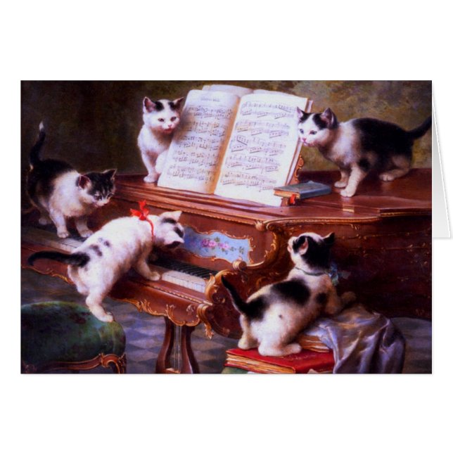 Vintage - Kittens at Play on a Piano, (Front Horizontal)
