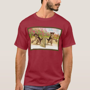 Vintage kittens Playing Cat Tennis T-Shirt