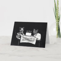 Vintage Kitties Eating Birthday Cake!