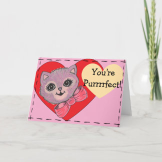 Vintage Kitty blank Folded Greeting Card