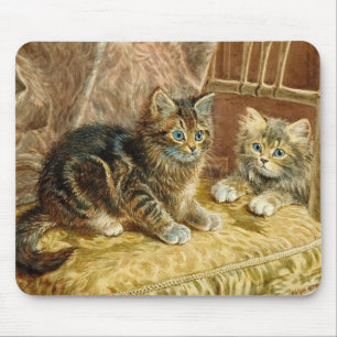 Vintage Kitty Cats - Victorian Art Mouse Pad