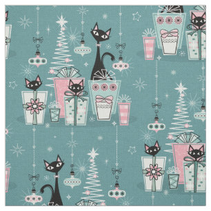 Vintage Kitty Christmas II sxZ ©studioxtine Fabric