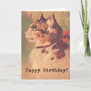 Vintage Kitty, Happy Birthday Card