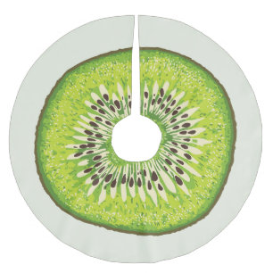Vintage kiwi slice pattern. brushed polyester tree skirt