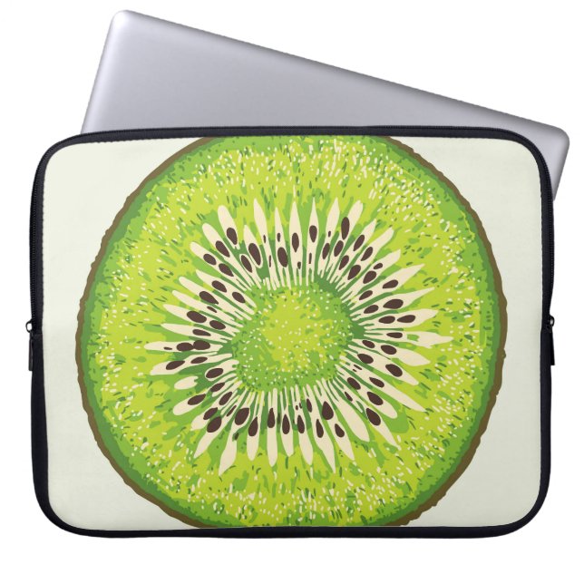 Vintage kiwi slice pattern. laptop sleeve (Front)