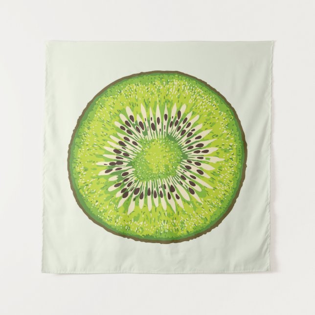 Vintage kiwi slice pattern. tapestry (Front)