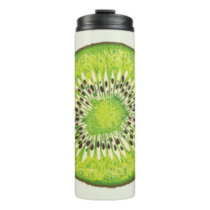 Vintage kiwi slice pattern. thermal tumbler