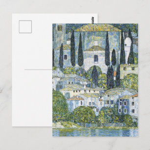 Vintage Klimt Church in Cassone Landscape Art Postcard