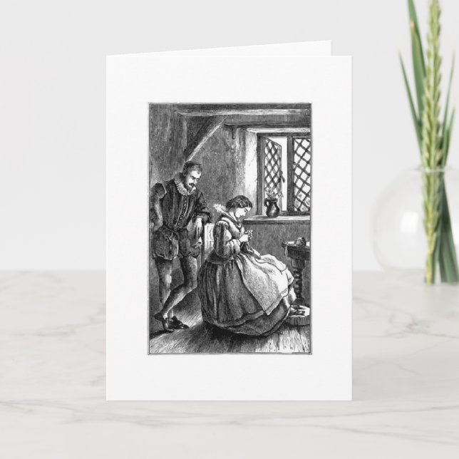 Vintage - Knitting by the Window, Card (Front)