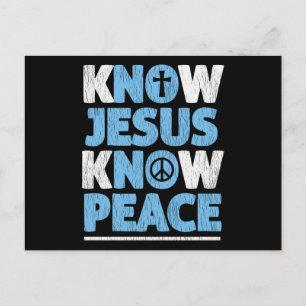 Vintage Know Jesus Know Peace Christian Faith Gift Postcard