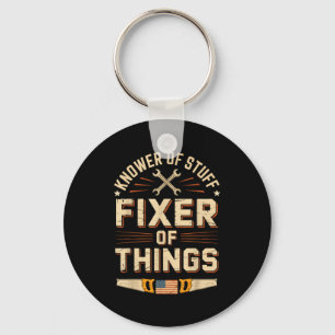 Vintage Knower Of Stuff Fixer Of Things Funny Dad Key Ring