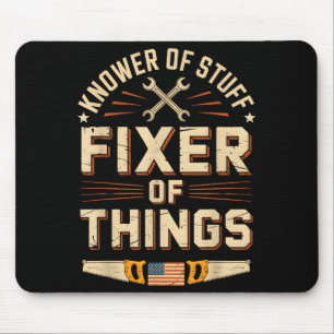 Vintage Knower Of Stuff Fixer Of Things Funny Dad Mouse Pad