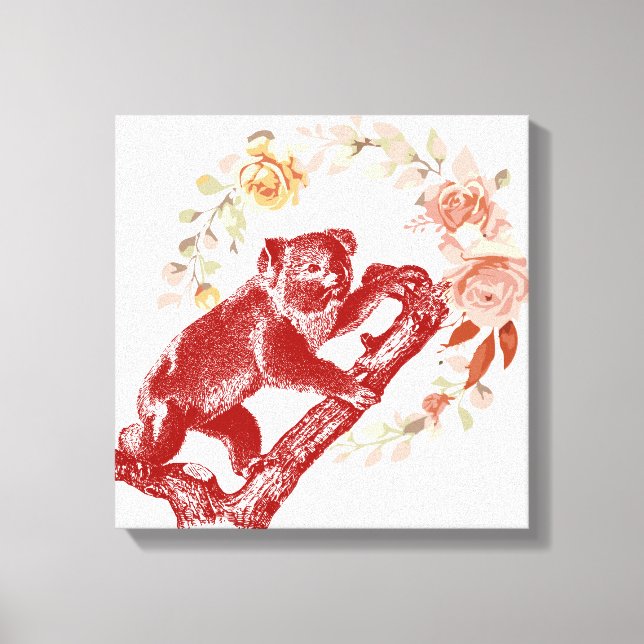 Vintage koala canvas print (Front)