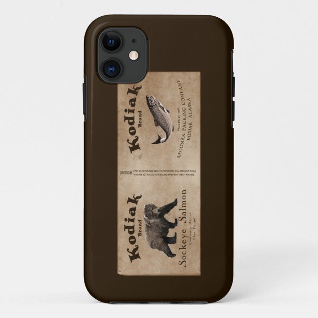 Vintage Kodiak Salmon Label Case-Mate iPhone Case (Back)