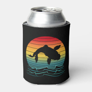 Vintage Koi Fish Sunset Scenery Can Cooler