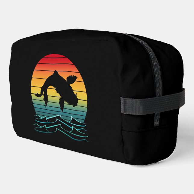 Vintage Koi Fish Sunset Scenery Dopp Kit (Left Corner)