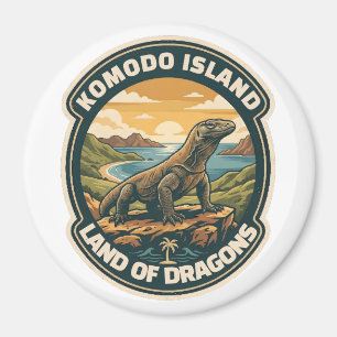 Vintage Komodo Island National Park Indonesia Magnet