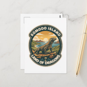 Vintage Komodo Island National Park Indonesia Postcard