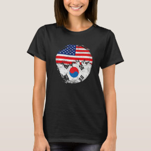Vintage Korean American Flag Roots South Korea Dis T-Shirt