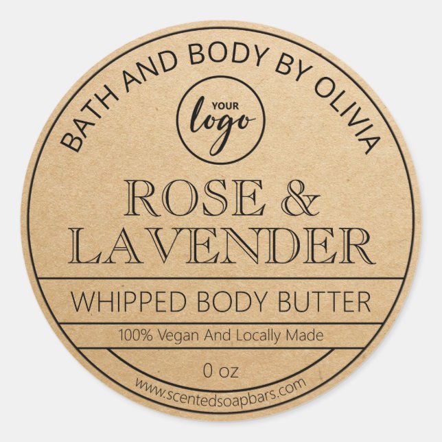 Vintage Kraft Body Butter Labels (Front)