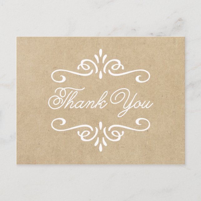 Vintage Kraft Paper | Graduation Thank You Postcard (Front)