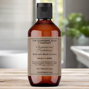 Vintage Kraft Paper Style Cosmetics Bottle Label