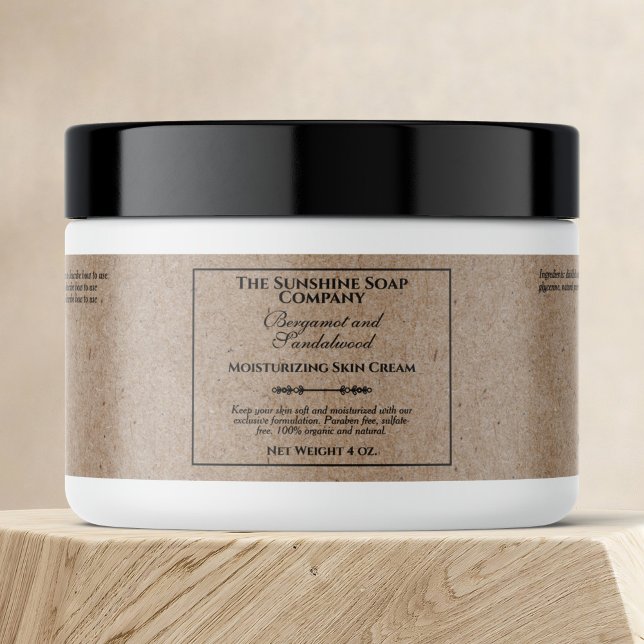 Vintage Kraft Paper Style Cosmetics Jar Label (Creator Uploaded)