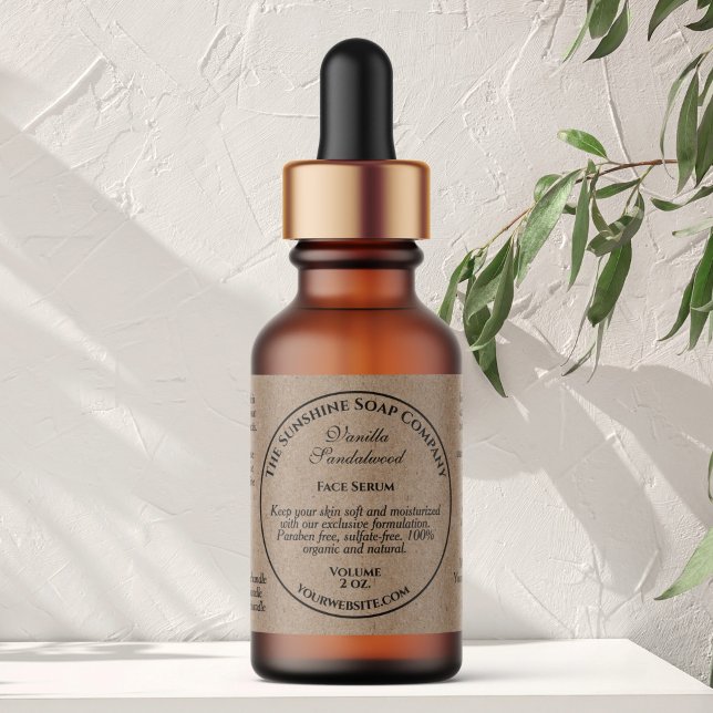 Vintage Kraft Paper Style Dropper Bottle Label (Creator Uploaded)