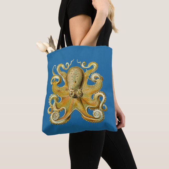 Vintage Kraken, Octopus Gamochonia, Ernst Haeckel Tote Bag (Close Up)
