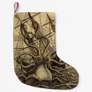 Vintage Kraken Print Small Christmas Stocking