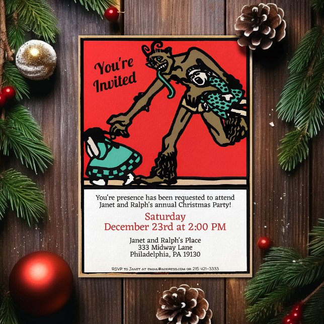 Vintage Krampus Art Customisable Party Invitation (Creator Uploaded)