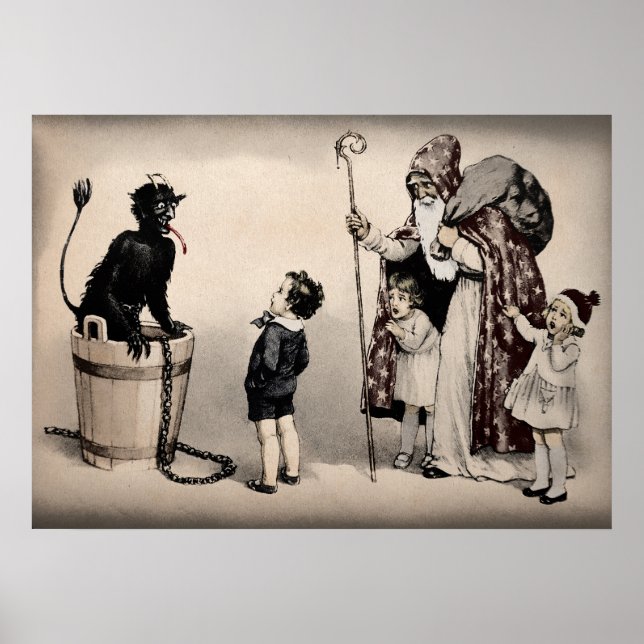 Vintage Krampus Art Poster (Front)