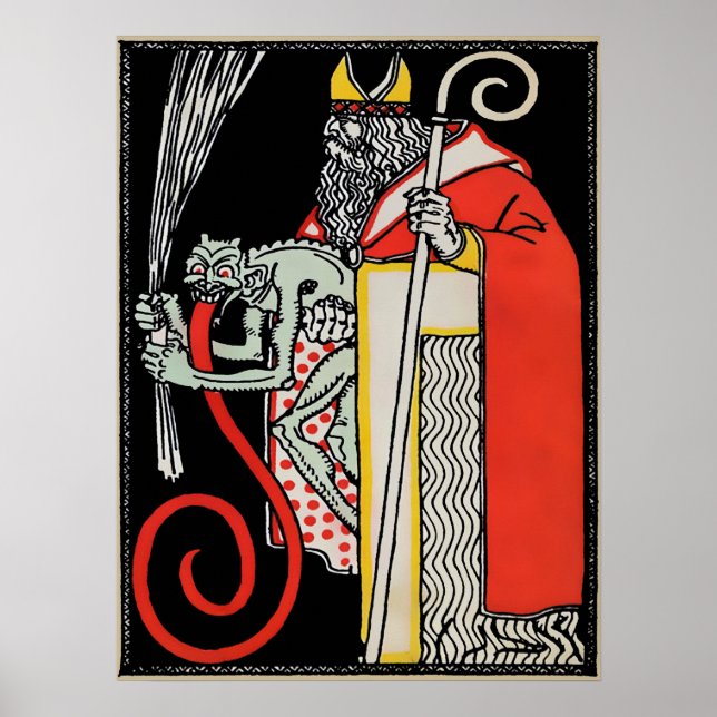 Vintage Krampus Art Poster (Front)